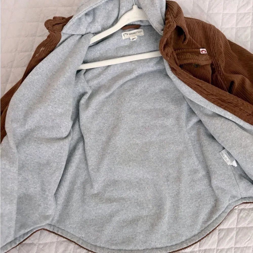 Appaman Brown Corduroy Jacket with Gray Hooded Layer